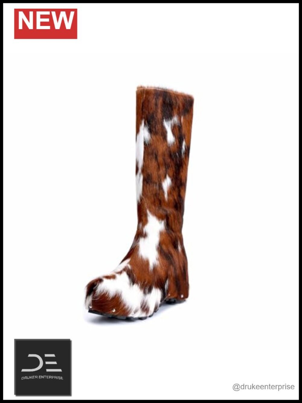 Women's Wide Calf Cowgirl Boots – Knee-High Cowboy Winter Boots with Genuine